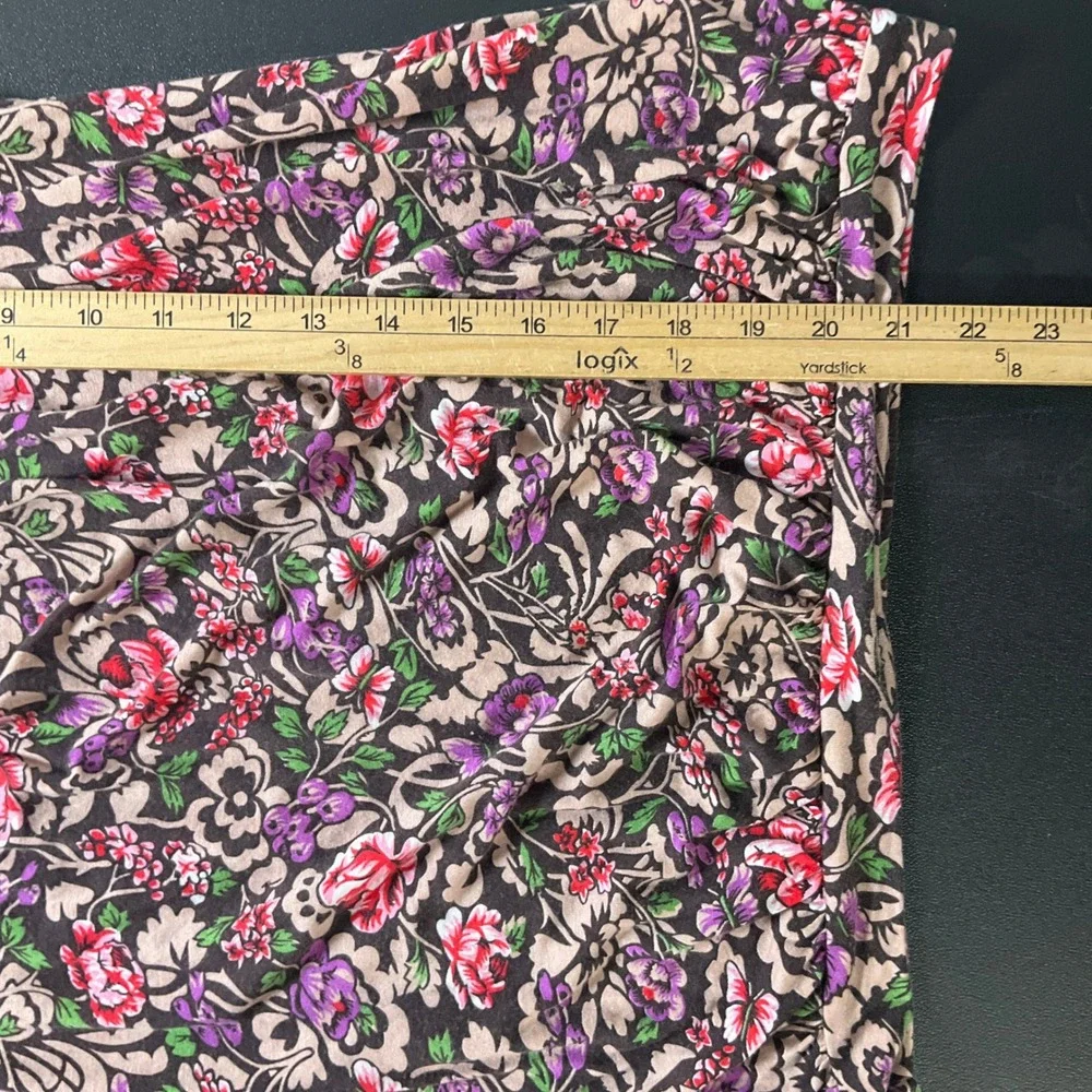 Free People Floral Blouse Womens XS Boho Bubble Hem Puff Sleeve‎ Top Botanical